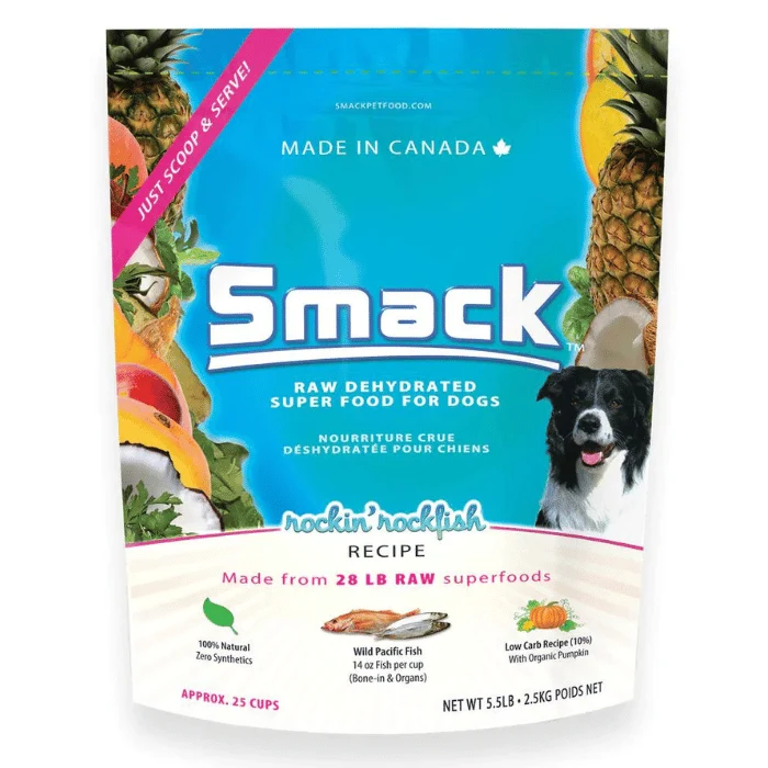 Smack Rockin' Rockfish cru déshydraté poisson sauvage pour chiens