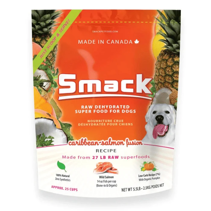 Smack Caribbean Fusion cru déshydraté saumon pour chiens
