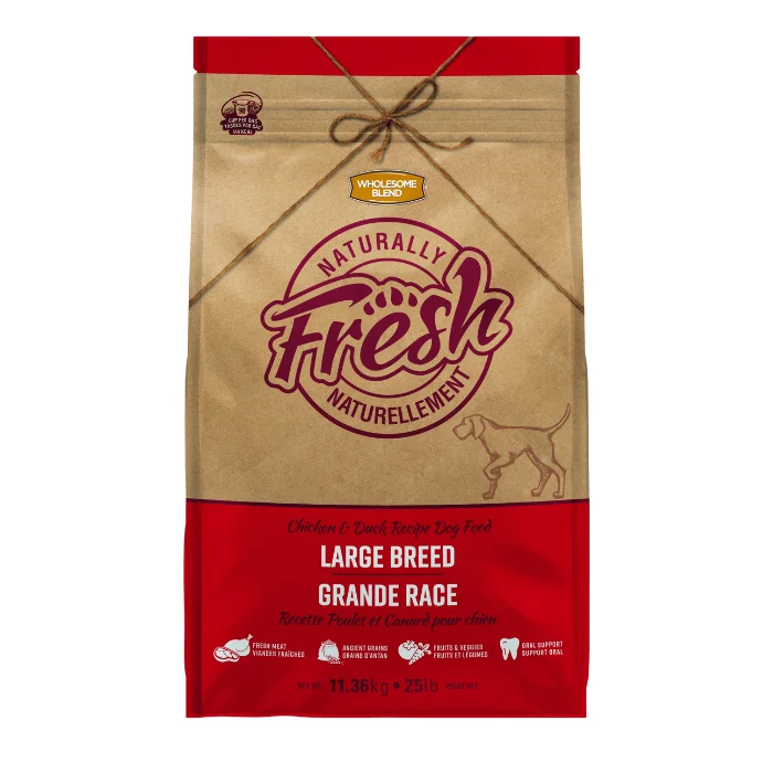 Naturellement Fresh - Nourriture poulet et canard grande race pour chien 25 lbs
