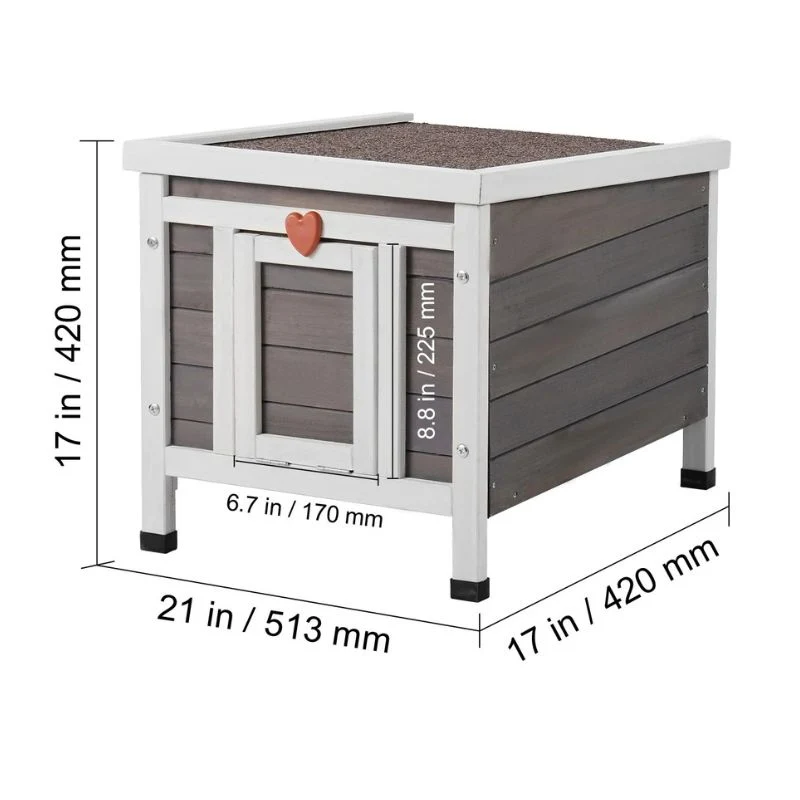 Niche chat extérieur - en bois avec isolation mousse