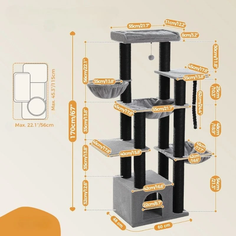 Arbre à Chat XXL – Parc d'Activité Vertical pour Chat d'Intérieur