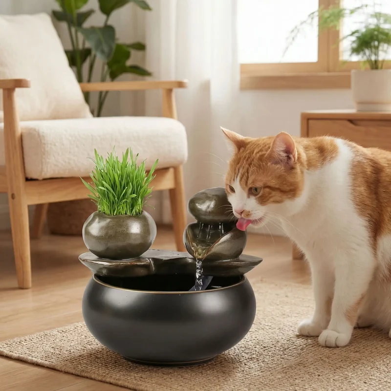 Fontaines à eau chat en Céramique - DecoZen