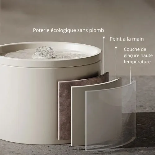 Fontaines à eau en Céramique Silencieuse 1L - OPure