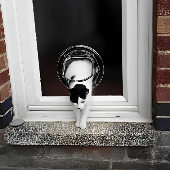 Chatiere pour chat - Ronde Transparente