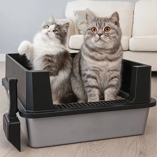 Bac litiere chat - Extra Large En Acier Inoxydable
