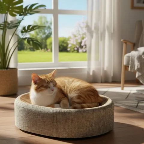 Griffoir chat | Concave Ovale En sisal