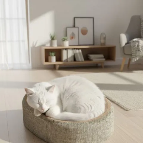 Griffoir chat | Concave Ovale En sisal