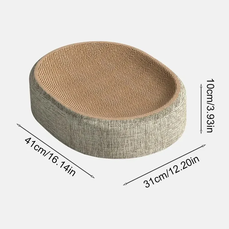 Griffoir chat | Concave Ovale En sisal