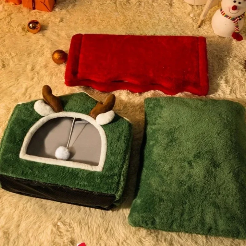 Niche de Noël pour chat