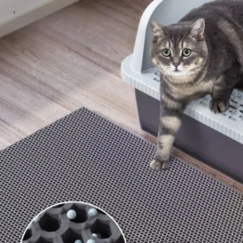 Bac à litière chat XXL - En Acier Inoxydable, avec tapis et pelle