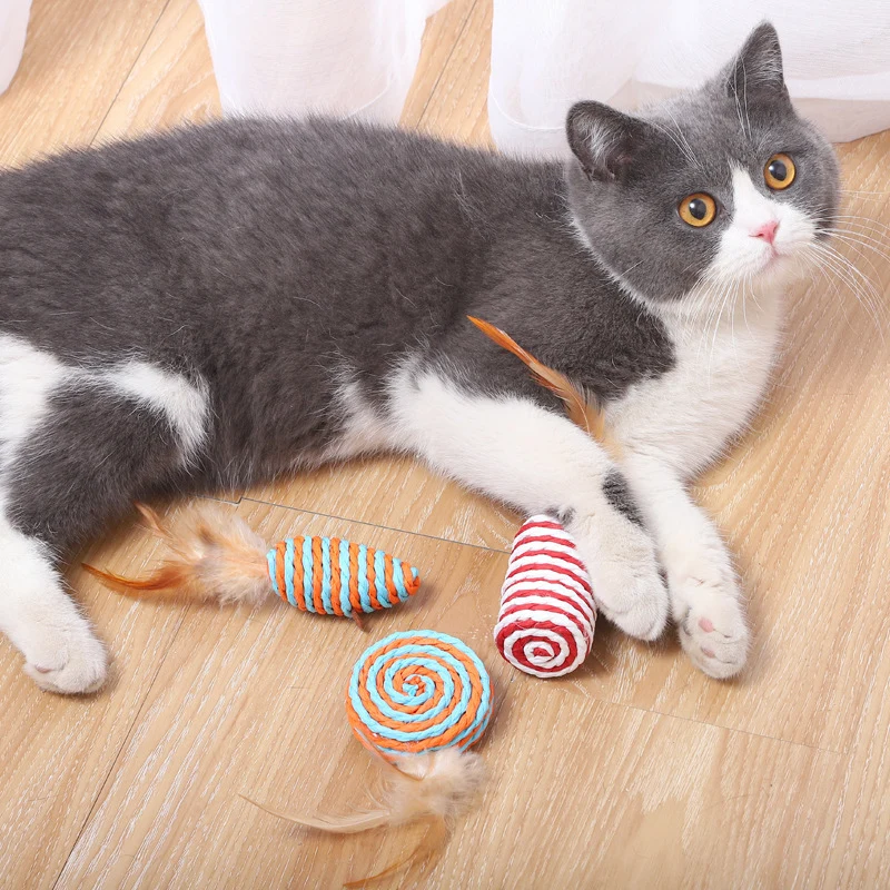 Pack de 7 Jouets pour Chat avec Plumes