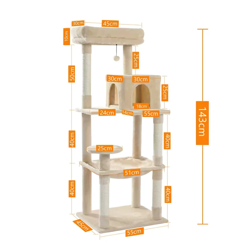 Arbre à chat - Multiniveaux 140 cm