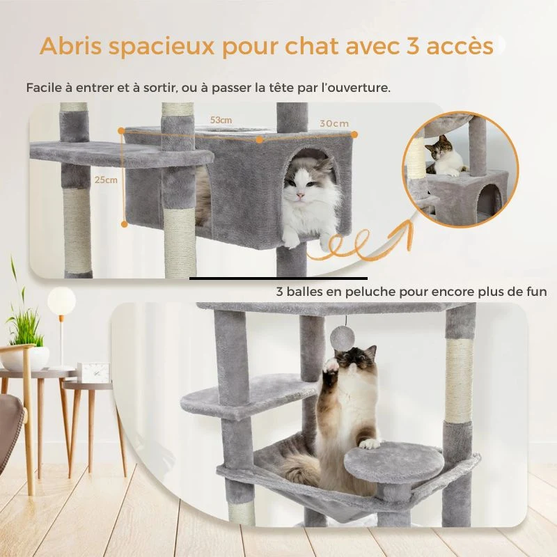 Arbre à chat XXL - 180 cm