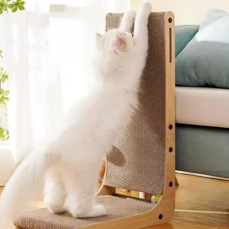 Griffoir chat - En carton design en L