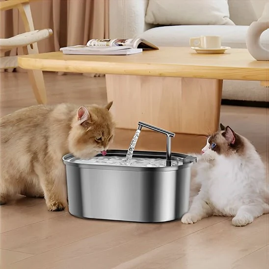 FONTAINE A EAU CHAT- INOX (3,2L)