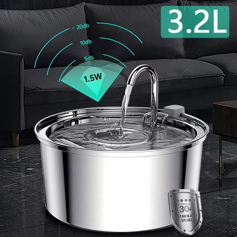 FONTAINE A EAU CHAT- AUTOMATIQUE EN ACIER (3L)