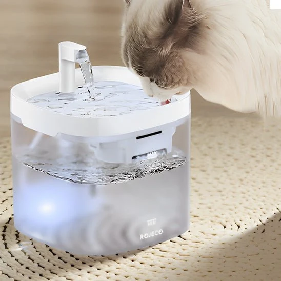 FONTAINE À EAU POUR CHAT - AUTOMATIQUE TRANSPARENTE (1,5 L)