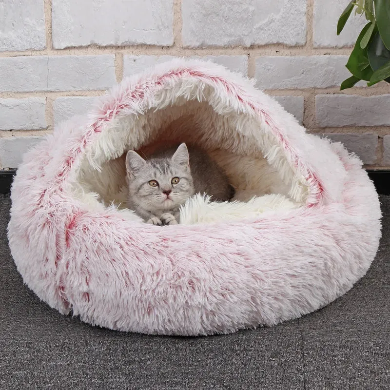 Coussin pour chat - rose avec abri