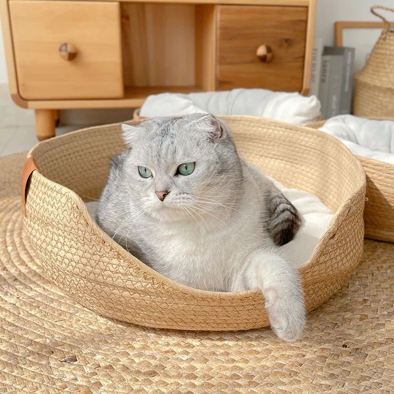 Panier osier chat - Bamboo Sofa