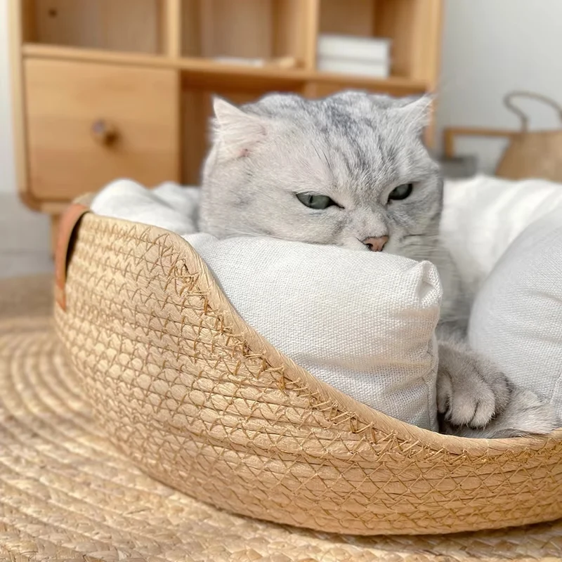 Panier osier chat - Bamboo Sofa