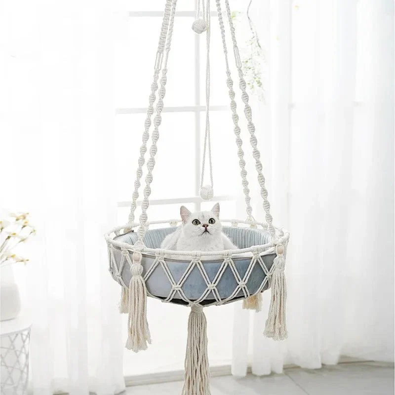 Hamac pour chat - en macramé