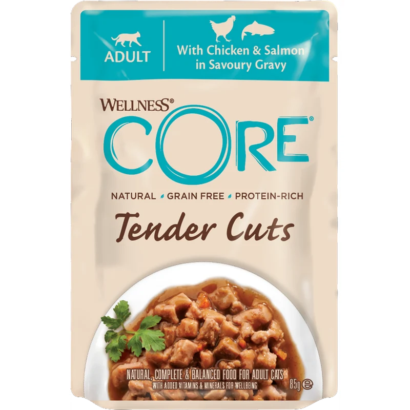 WELLNESS CORE Chat Tender Cuts Poulet Saumon 85g