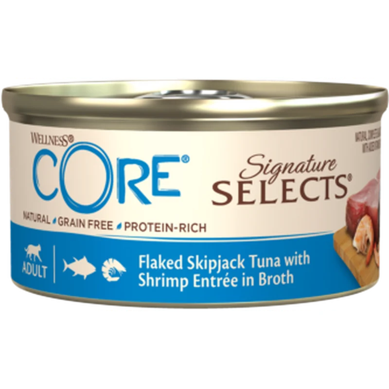 WELLNESS CORE Signature Selects Nourriture humide pour chat Thon Crevettes 79g