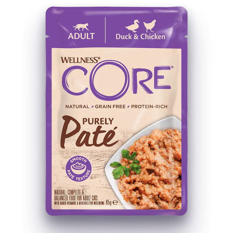 WELLNESS CORE Chat Purely Pâté Canard Poulet 85g