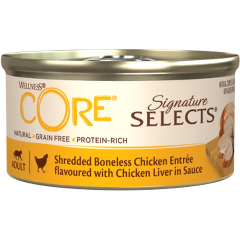 WELLNESS CORE Chat Signature Selects Nourriture humide Poulet Foie de poulet 79g