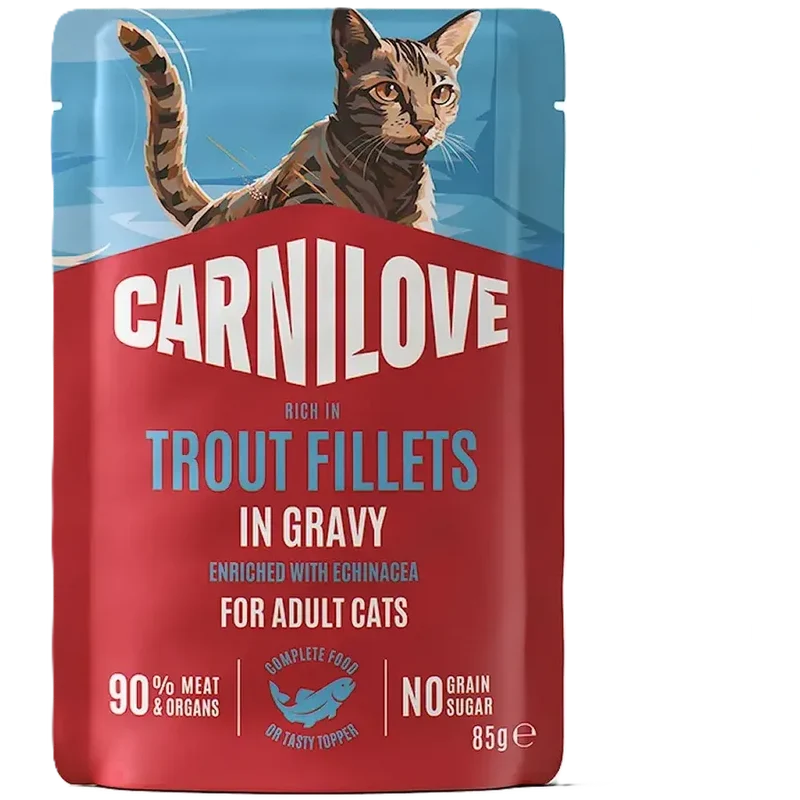 CARNILOVE Adult Pâtée en Sauce pour Chat Truite & Échinacée 85 g