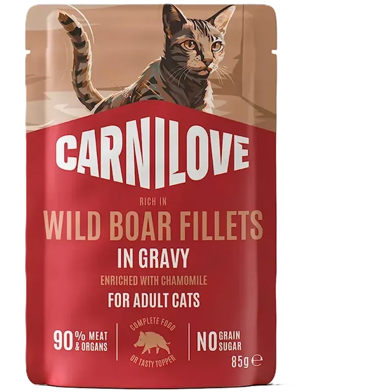 CARNILOVE Adult Pâtée en Sauce Chat Sanglier Sauvage & Camomille 85 g