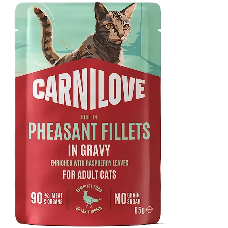 CARNILOVE Adult Pâtée en Sauce Chat Faisan & Feuilles de Framboisier 85 g