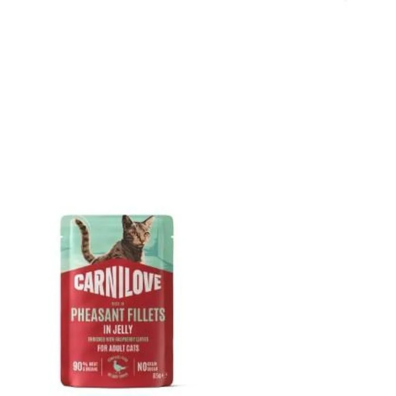 CARNILOVE Adult Pâtée en Gelée Chat Faisan & Feuilles de Framboisier 85 g