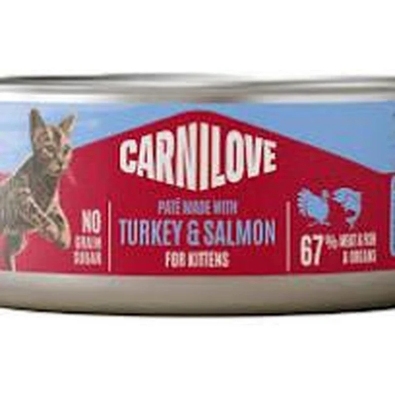 CARNILOVE Kitten Pâtée en Boîte pour Chaton Dinde & Saumon 100 g