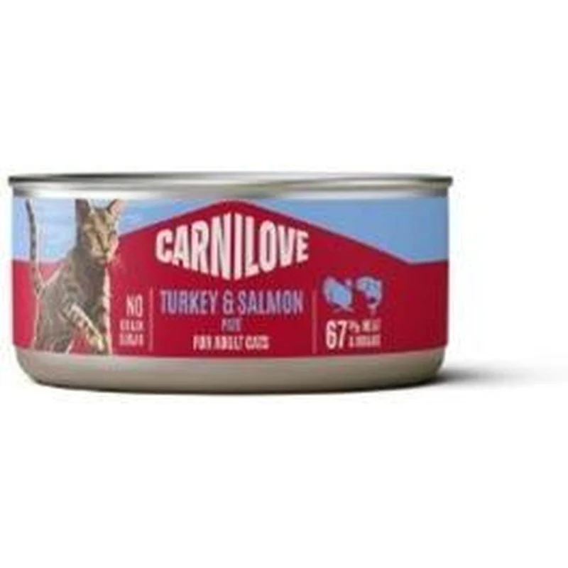 CARNILOVE Adult Pâtée en Boîte pour Chat Dinde & Saumon 100 g