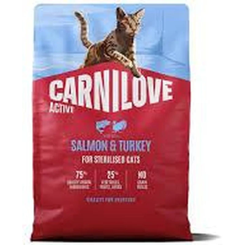 CARNILOVE Active Adult Stérilisé Croquettes Chat Saumon & Dinde 2 kg / 6 kg