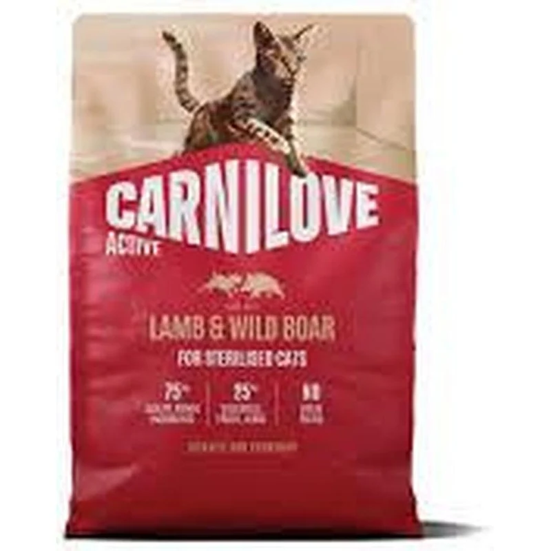 CARNILOVE Active Adult Stérilisé Croquettes Chat Agneau & Sanglier Sauvage 2 kg / 6 kg