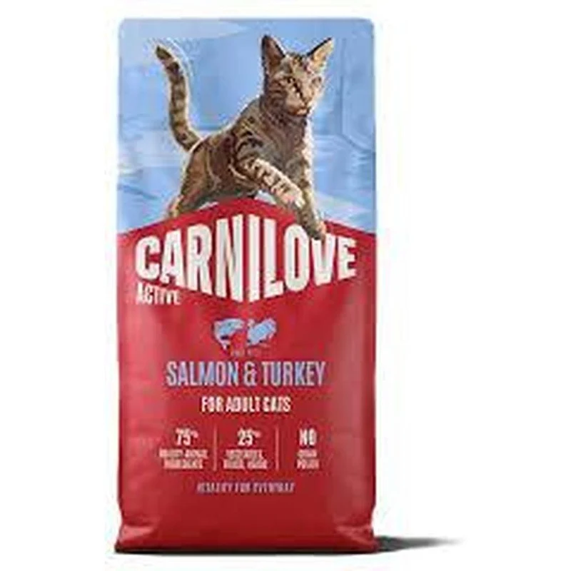 CARNILOVE Active Adult Croquettes Chat Adulte Saumon & Dinde 2 kg / 6 kg