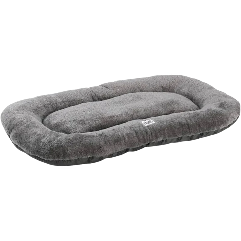 Coussin ovale antidérapant velours côtelé gris 80x60x6cm
