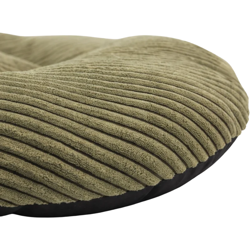 Coussin ovale antidérapant velours côtelé kaki 110x70x80cm