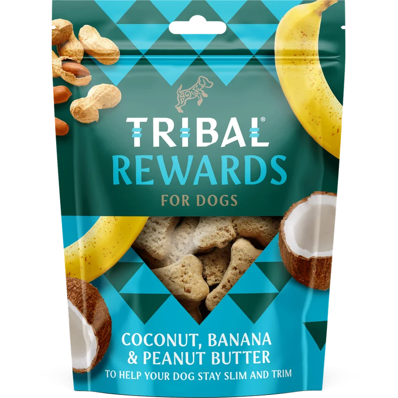 TRIBAL Friandises Noix de Coco, Banane & Beurre de Cacahuète pour Chien 125g