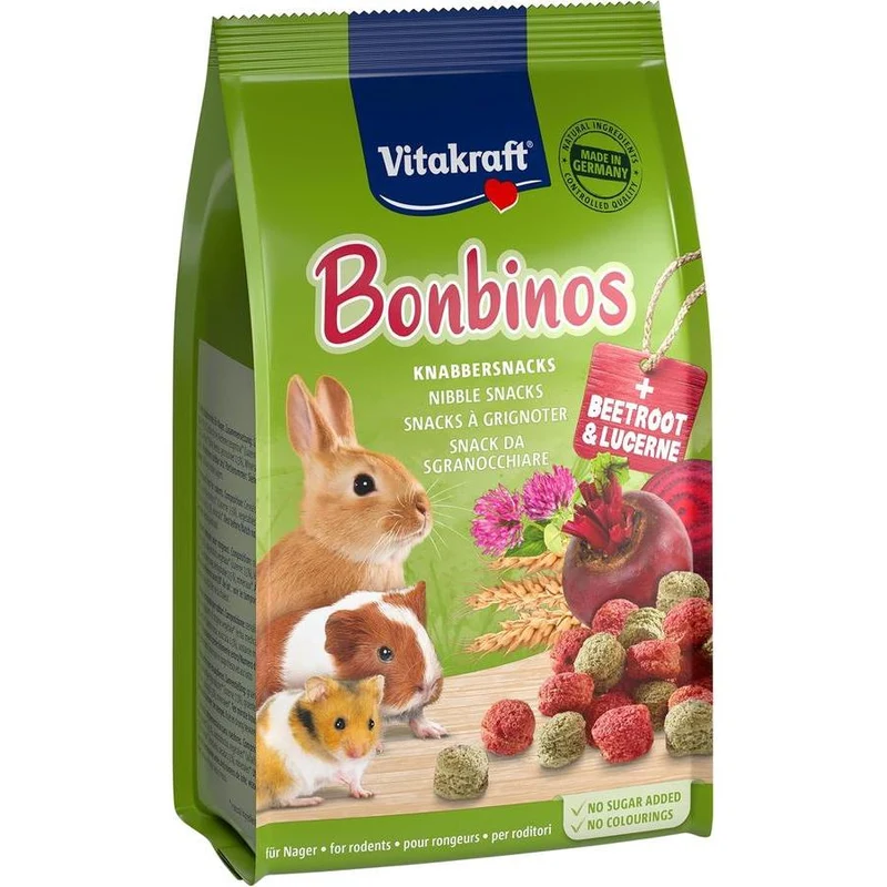 VITAKRAFT Bonbinos Friandises Betterave Rouge et Luzerne pour Rongeurs 40g