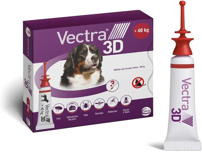 VECTRA 3D Solution Spot-on pour Chiens > 40 kg 3 pipettes