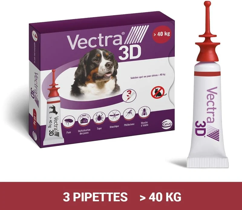 VECTRA 3D Solution Spot-on pour Chiens > 40 kg 3 pipettes