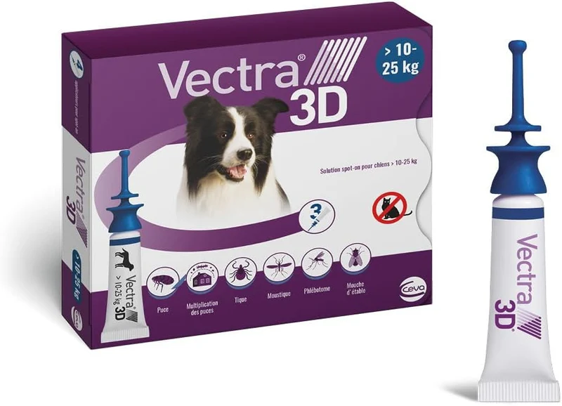 VECTRA 3D Solution Spot-on pour Chiens 10–25 kg 3 pipettes