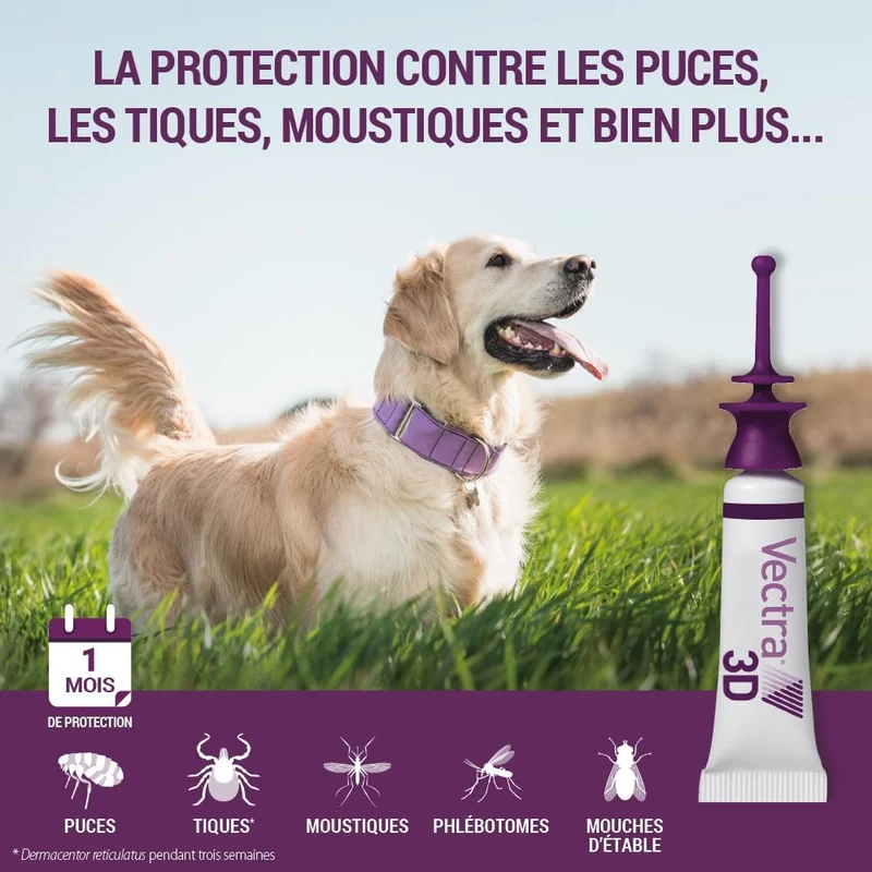 VECTRA 3D Solution Spot-on pour Chiens de 1,5–4 kg 3 pipettes