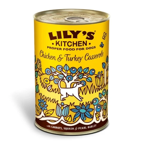 LILY'S KITCHEN Adulte Terrine Chicken Casserole Poulet Dinde et Légumes 400g