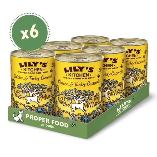 LILY'S KITCHEN Adulte Terrine Chicken Casserole Poulet Dinde et Légumes 400g