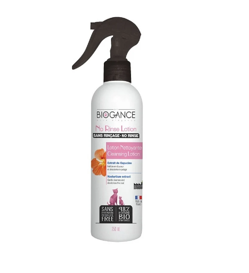 Lotion naturelle nettoyante sans rinçage pour chat