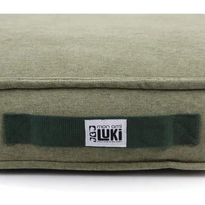 MON AMI LUKI Matelas antiderapant dehoussable vert 88x76x13cm